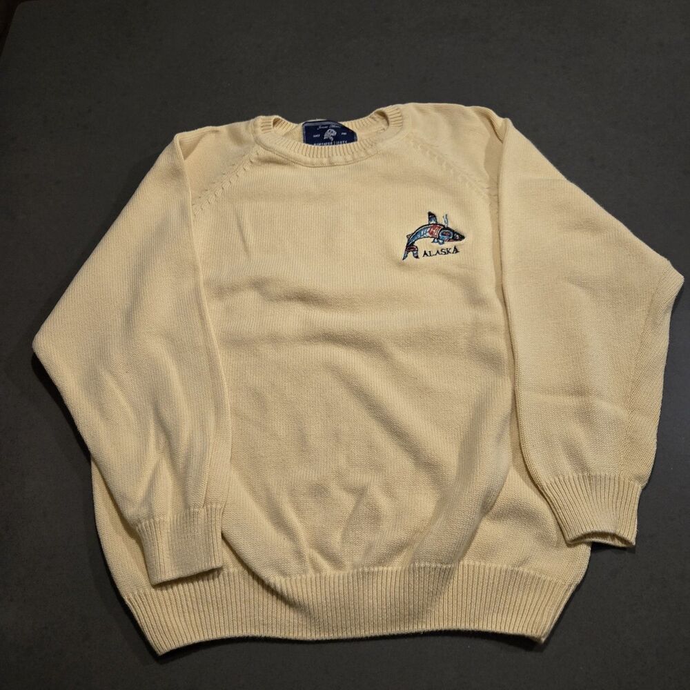 Vintage Alaska Sweater Unisex Size S Yellow Northern Lights Clothing Company